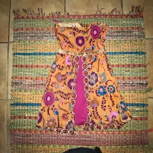 Orange floral and metallic Cynthia Steffe dress size 6